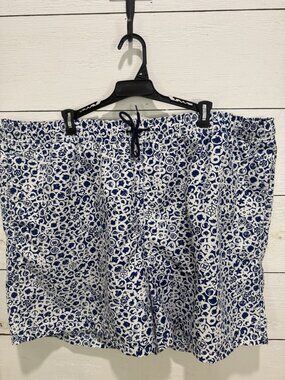 Brooks Brothers Swim Shorts XXL Blue/White Graphic Print Pockets